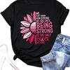 Breast Cancer Tshirt Women Breast Cancer Awareness Shirts Casual Short Sleeve Cancer Fighter Tops Pink Ribbon Tee