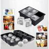 4/6/8/15Grids Silicone Ice Cube Molds Spherical Ice Molds Reusable Whiskey Ice Cube Molds Cocktail Freezer Diy Homemade Barware