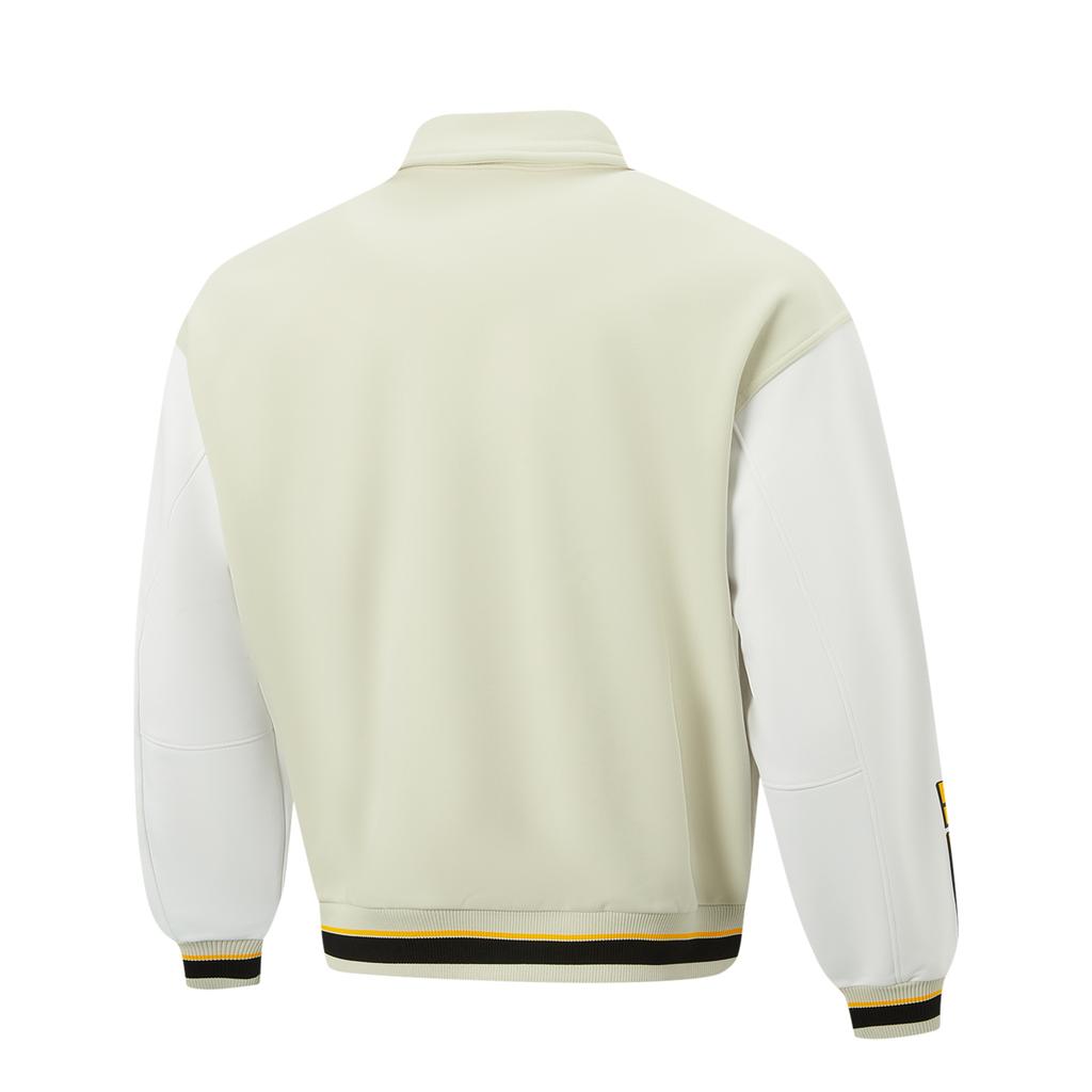 Li-Ning Minimalist Fleece Color-Block Polo Collar Loose Jacket Men Jackets AJDV405-1