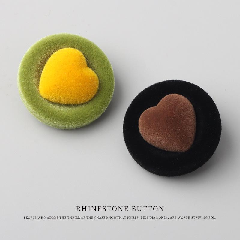 5pcs Double Pin Trend Flocking Buttons Colored Velvet Buttons Resin Buttons Men'S And Women'S Coats Windbreakers Pajamas Coat Buttons