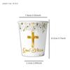 God Bless Newborn Baby Party Supplies: White Cross Paper Plates, Cups & Cutlery