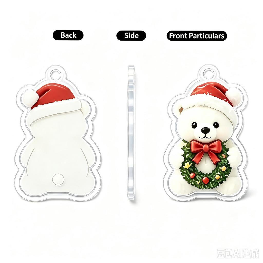 Advent Calendar Days Christmas Countdown 2D Acrylic Hanging Ornament for Holiday Decor