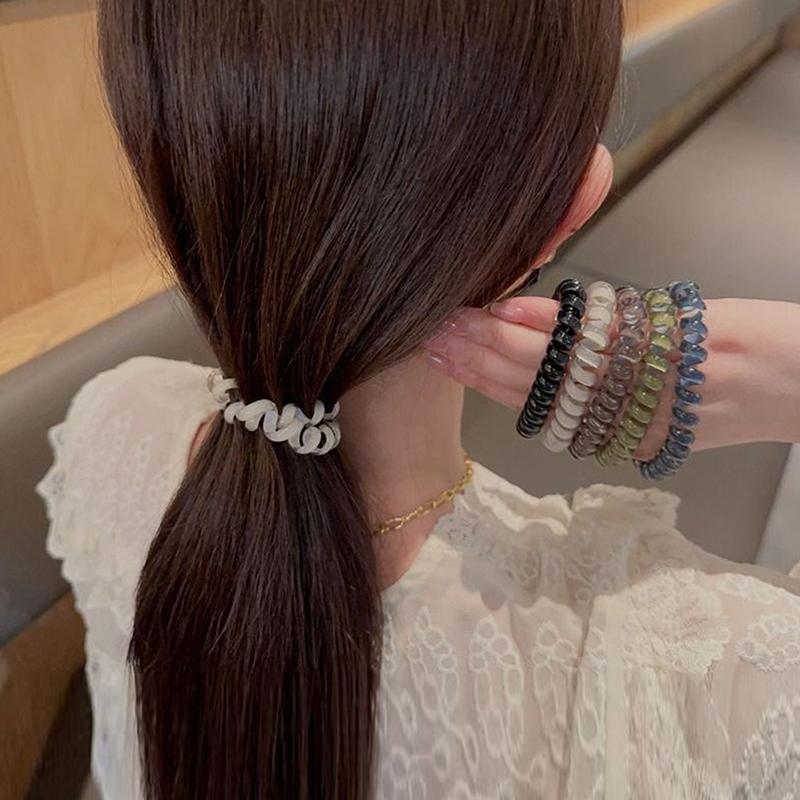 4/10Pcs Korean High-Quality Grape Coconut Polka Dot Hair Band Fresh And Versatile Hair Rope Hair Band Hair Accessories