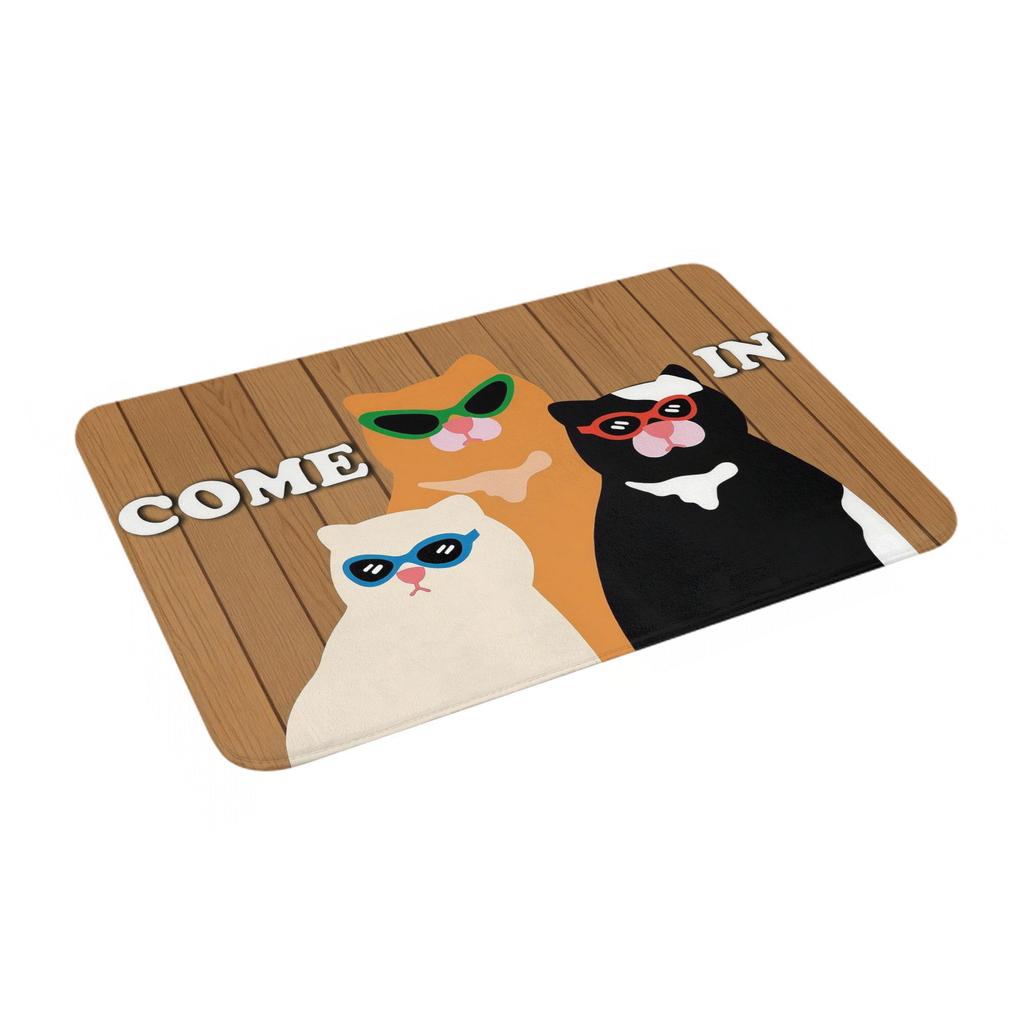 Fun Cat Come In Doormat Anti-Slip Kitchen Bath Mat Garden Garage Door Floor Entrance Carpet Rug