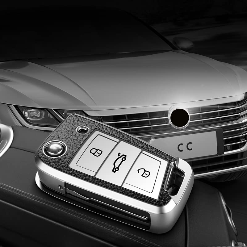 VW Dedicated Smart Key Case, Key Cover, Key Holder, Stylish, Textured, Luxury, Compatible with