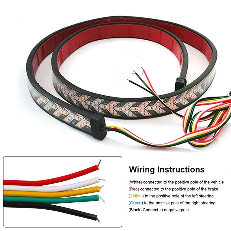 Car Truck LED Tailgate Light Strip Turn Signal Lamp Flowing Dynamic Warning Brake Reverse Tail Light Bar For Pickup Jeep 12-24V