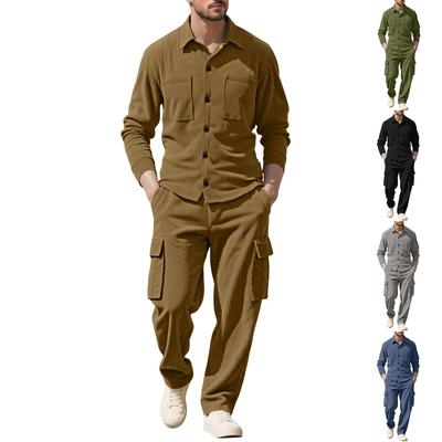 Men's Long-sleeved Shirt, Work Trousers, Corduroy Jacket And Casual Suit