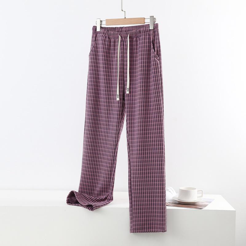 

Women s Warm Fleece-Lined Plaid Wide-Leg Pants - Fall/Winter 2025 Collection 6XL