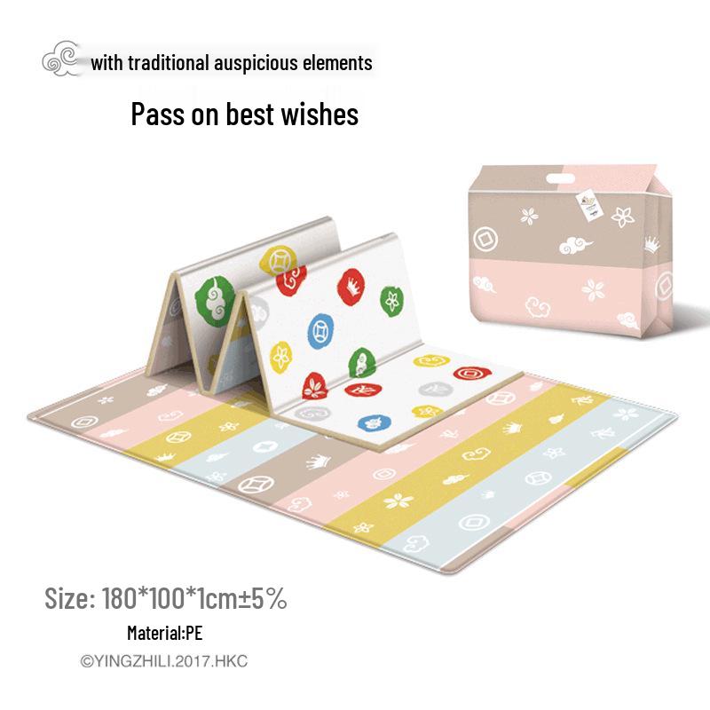 Huaying Foldable Thickened Infant Crawling Mat - Children's Foam Floor Mat with Edging