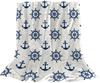 Nautical Anchor Blanket Gift for Boaters Sailors Birthday Christmas Sea Ocean Theme Throw Blanket for Couch Bed Sofa Chair Dorm