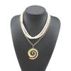 N11111 Ocean series multi-layer pearl chain stacked necklace fashion temperament alloy pendant collarbone chain