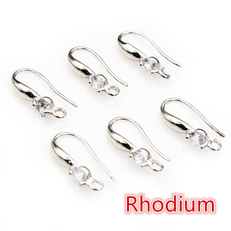 10pcs 18x8mm with Zircon Earring Hooks Wires Brass Material DIY Jewelry Making Accessories Handmade Earrings Findings