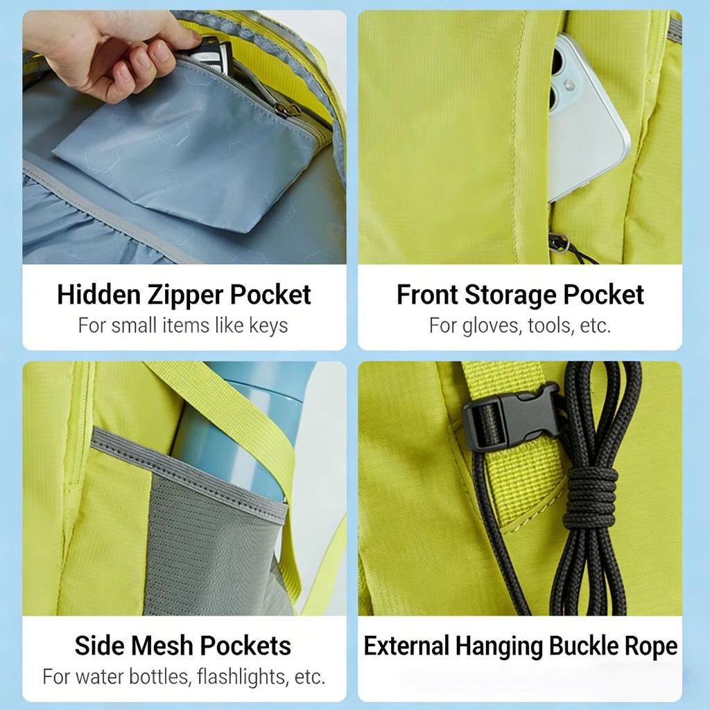Camel Outdoor Hiking Backpack, Sports/Travel/Trekking Waterproof Backpack, Candy Green