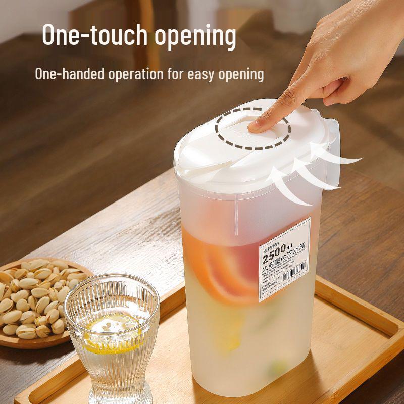 High-Temperature Resistant Cold Water Pitcher - Durable, Drop-Proof, Odor-Free, for Tea, Boiled Water, Juice, Ice, and Refrigerator Use.