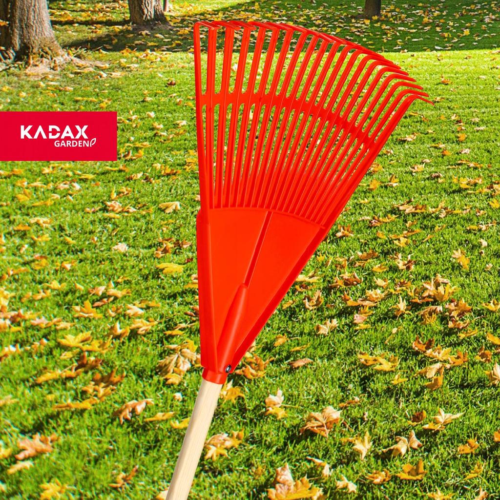 KADAX Grabie Do Liści Trawy Z Drewnianym Trzonkiem 180cm