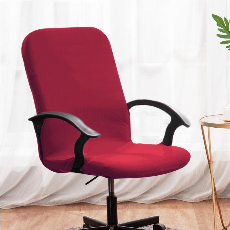 Stretch Computer Office Chair Cover with Durable Zipper Washable Removable Rotating Boss Chair Slipcovers Anti-dust Soft Desk Chair Seat Protector