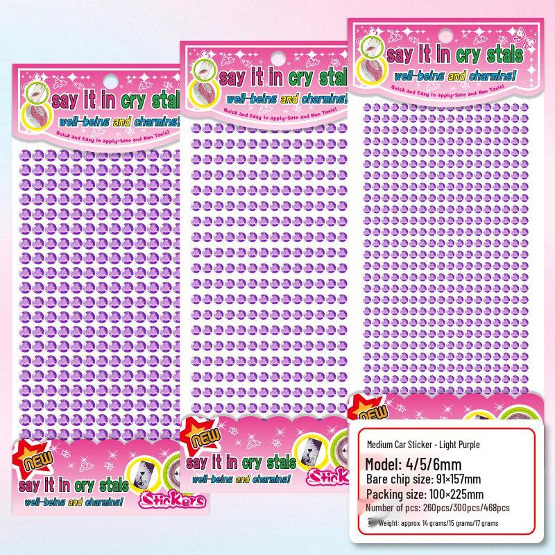 Acrylic Rhinestone Stickers: 456mm, Full Color Range, Ample Stock, Perfect for DIY.