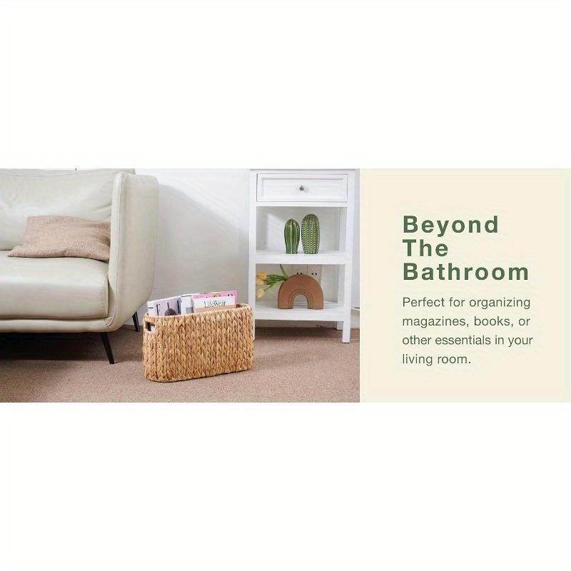 Toilet Paper Storage Basket, Toilet Paper Holder with Storage Coastal Bathroom Decor, Rattan Bathroom Accessories