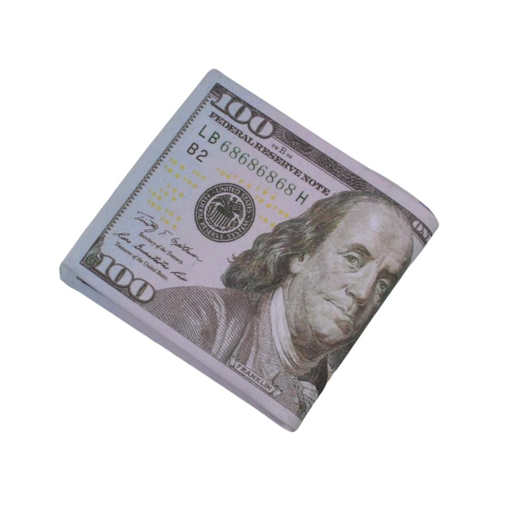 Unisexová krátká peněženka s kreativními vzory měn z různých zemí