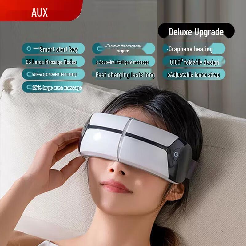 AUX Deluxe Smart Eye Massager with Heat and Vibration