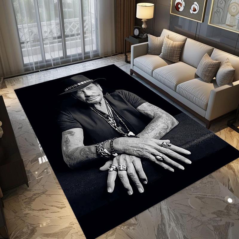 Rock Legend Johnny Halliday carpet Suitable for all seasons Home Decor Doormat Office chair cushion Protective pad