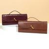 Premium Clutch Bag Horizontal Trendy Dinner Bag Crocodile Pattern Retro Shoulder Oblique Span Baguette Women'S Bag