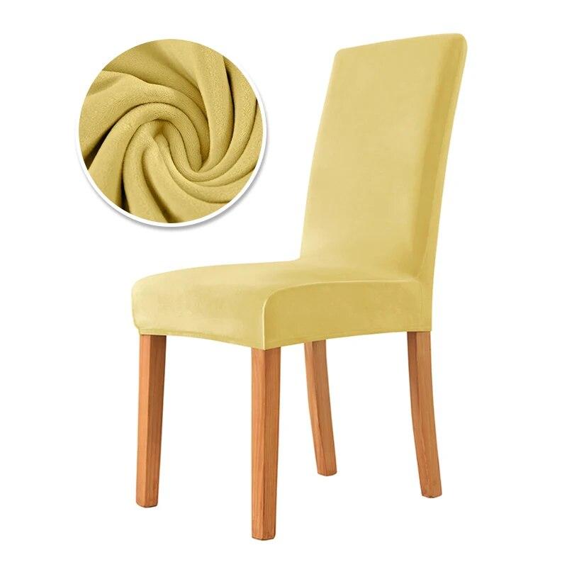 1/6pc Velvet Elastic Dining Chair Covers Spandex Chair Slipcover Dining Room Stretch Chair Seat Protector Wedding Party Banquet