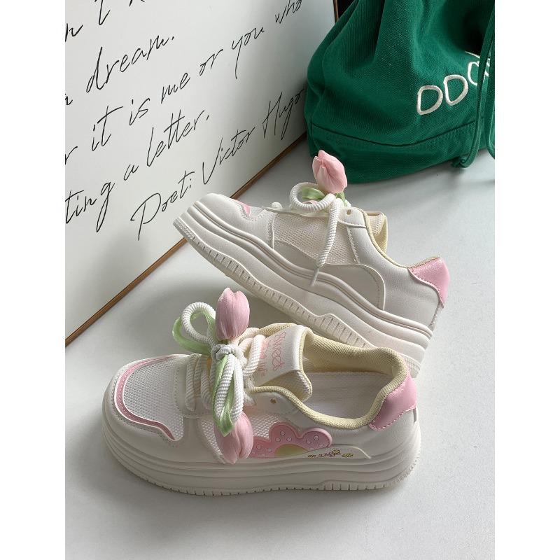 New Products Are On Sale In Summer, New Cute Cartoon Mesh Platform Casual Board Shoes 5109