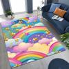 Colorful Rainbow Clouds Dream Sky Cartoon Rug for Bedroom Living Room Sofa Home Doormat Decor, Large Kid Play Non-slip Floor Mat