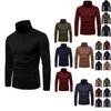 Cotton Thermal Mens Turtle Neck Skivvy Turtleneck Sweaters Stretch Tops Shirt
