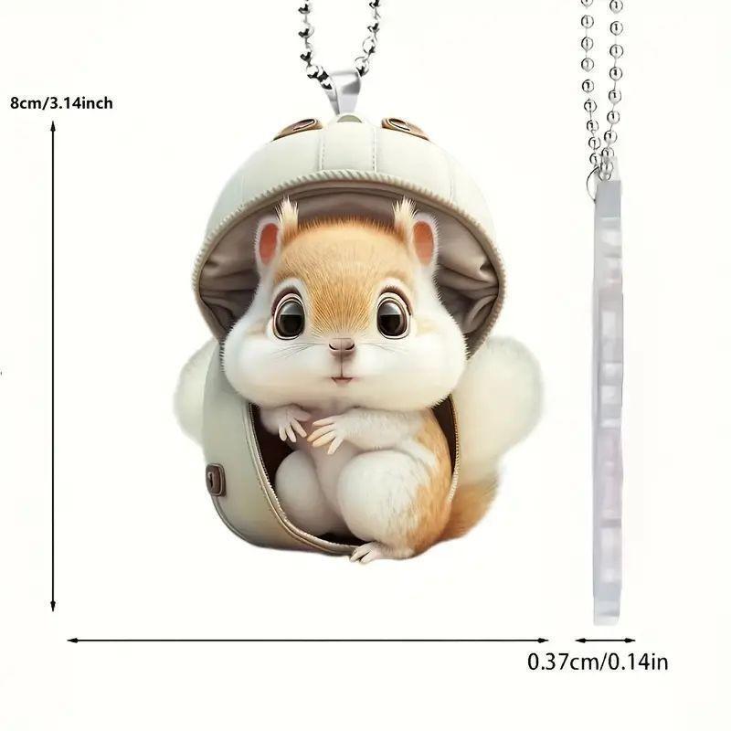 

Squirrel Acrylic Vibrant Car Pendant Captivating Interior Decoration For Cars