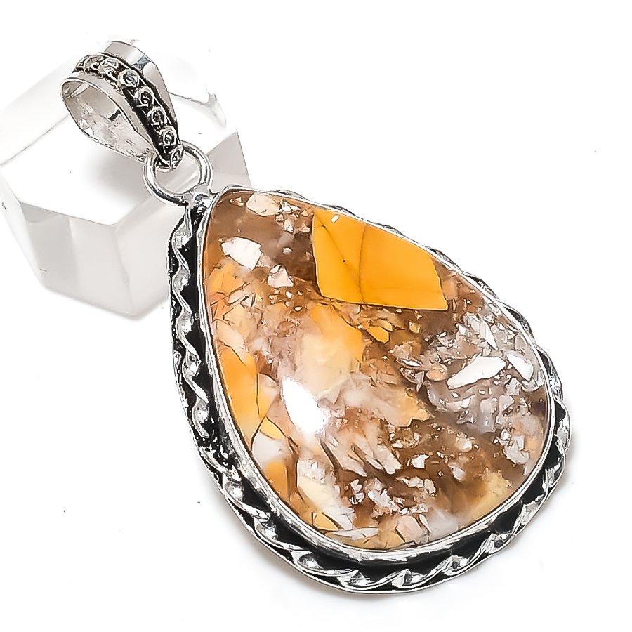 

Brecciated Mookaite Gemstone 925 Sterling Silver Jewelry Pendant 2.17 n5A71