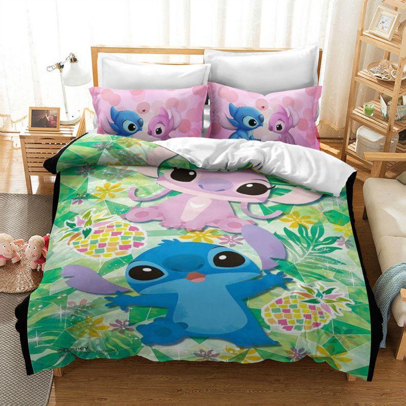3d Stitch Bedding Set For Kids With Comfortable Duvet Cover And Pillowcase Set
