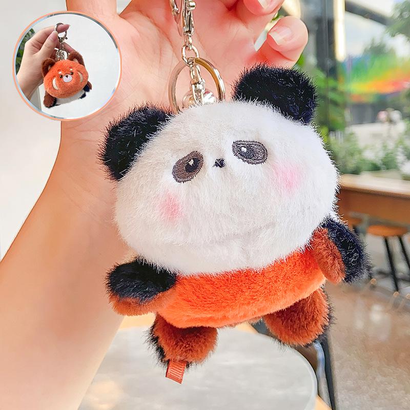 

Taurus Transforming Panda Plush Keychain - Cute Backpack Charm Gift Transforming Pet Series
