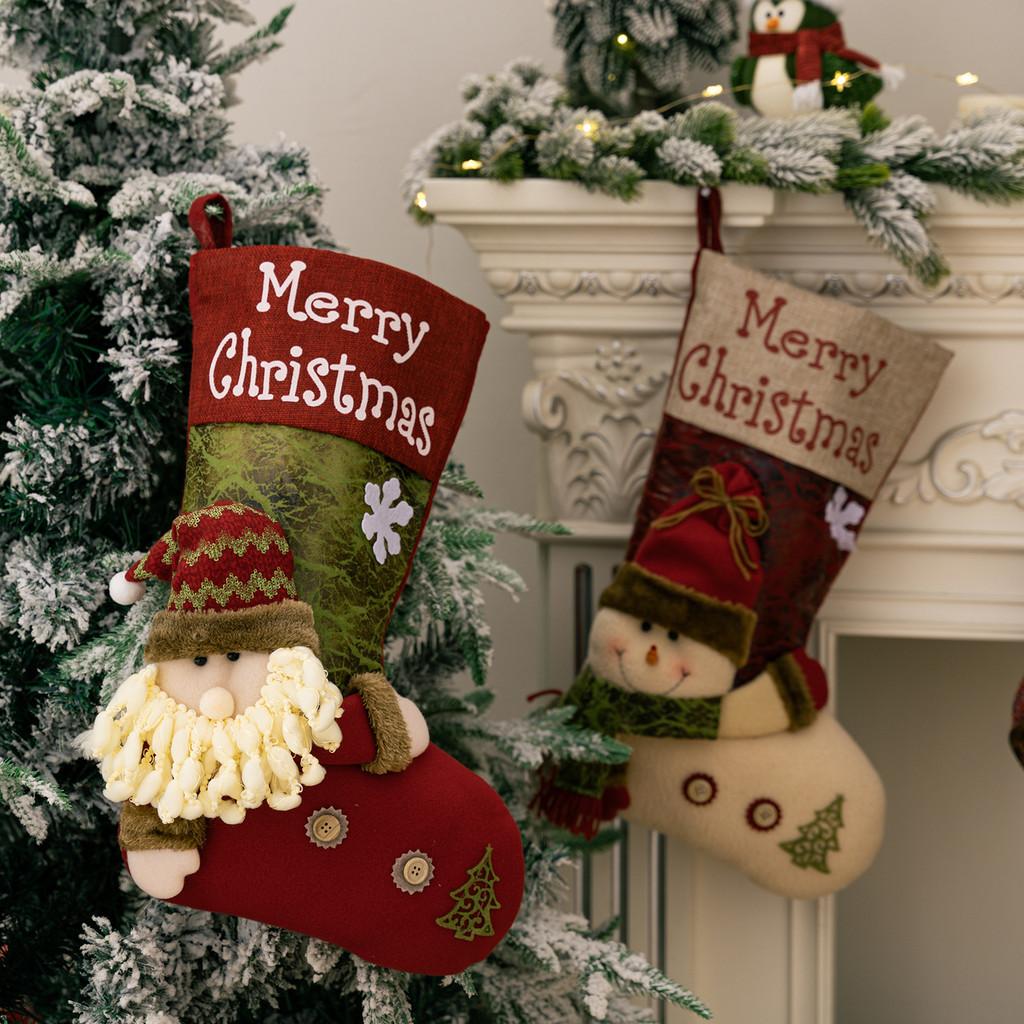 Leather Stylish Highend Christmas Stocking Perfect For Snowman And Reindeer Themed Decor Holiday