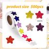 500-Count Colorful Pentagram Star Laser Stickers: Self-Adhesive Labels for Decorative Children's DIY Projects