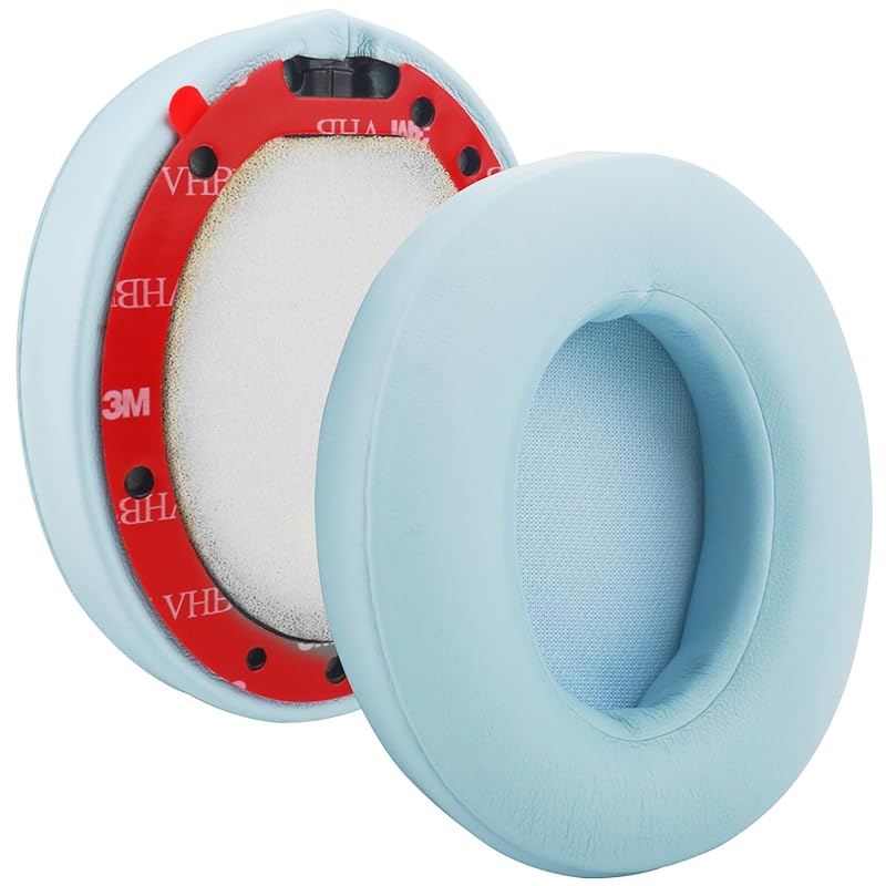 

Studio 3 ear pads cushion replacement ear pads Beats 2 & wired for wireless headphones ear cushion Low rebound soft protein leather crystal blue