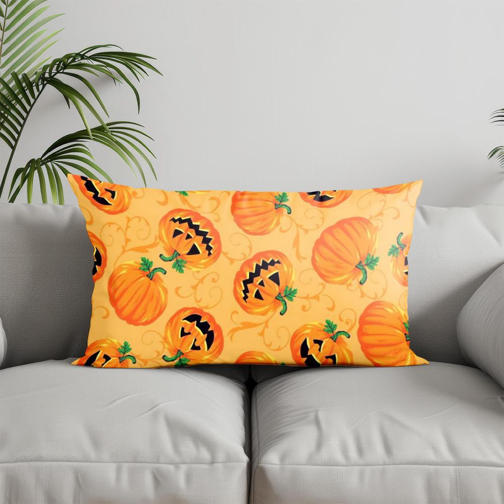 Home Decor Happy Halloween Spider Web Pillow Suitable For Sofa Bedroom Car Pillow Cover Cushion Rectangular Back Cushion
