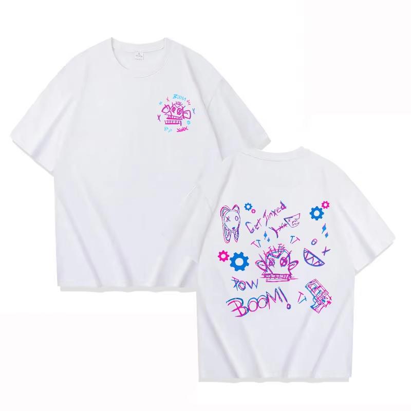 New Arcane Jinx T Shirt Fashion Men_Women Funny Cute Anime T-Shirt Unisex High Quality Casual Tees  Oversized Unisex Harajuku high quality 4XL