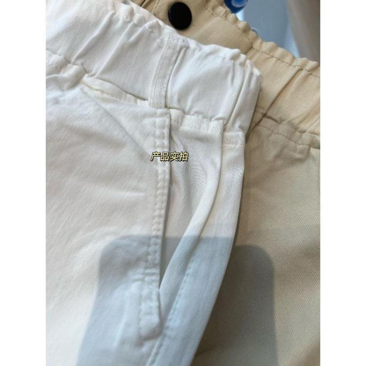 New Spring Summer Women Elastic Waist Tapered Casual Pants Thin Pear Shaped Body Harlan Pants