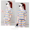 Summer Fashion Loose Short-sleeved Shorts Age-reducing Casual Two-piece Striped Shirt Sports Suit for Female Students