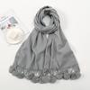 Hot-selling New Solid-color Hairball Imitation Cashmere Scarf In Autumn and Winter, Versatile Fashionable Velvet Thickened Fringed Warm Scarf