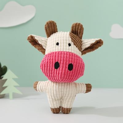 Simpatici Peluche Squittenti per Animali Domestici Mucca Rosa Animale Peluche Giocattolo da Masticare per Cani Giocattoli Squittenti