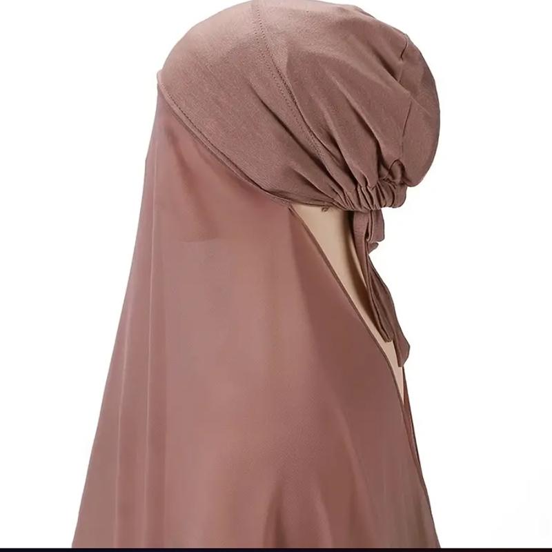 Muslimischer Sofort-Hijab Damenhaube mit Chiffonschal Kopftuch Kappe Innenstirnband Dehnbare Hijab-Abdeckung Kopfwickel Turban