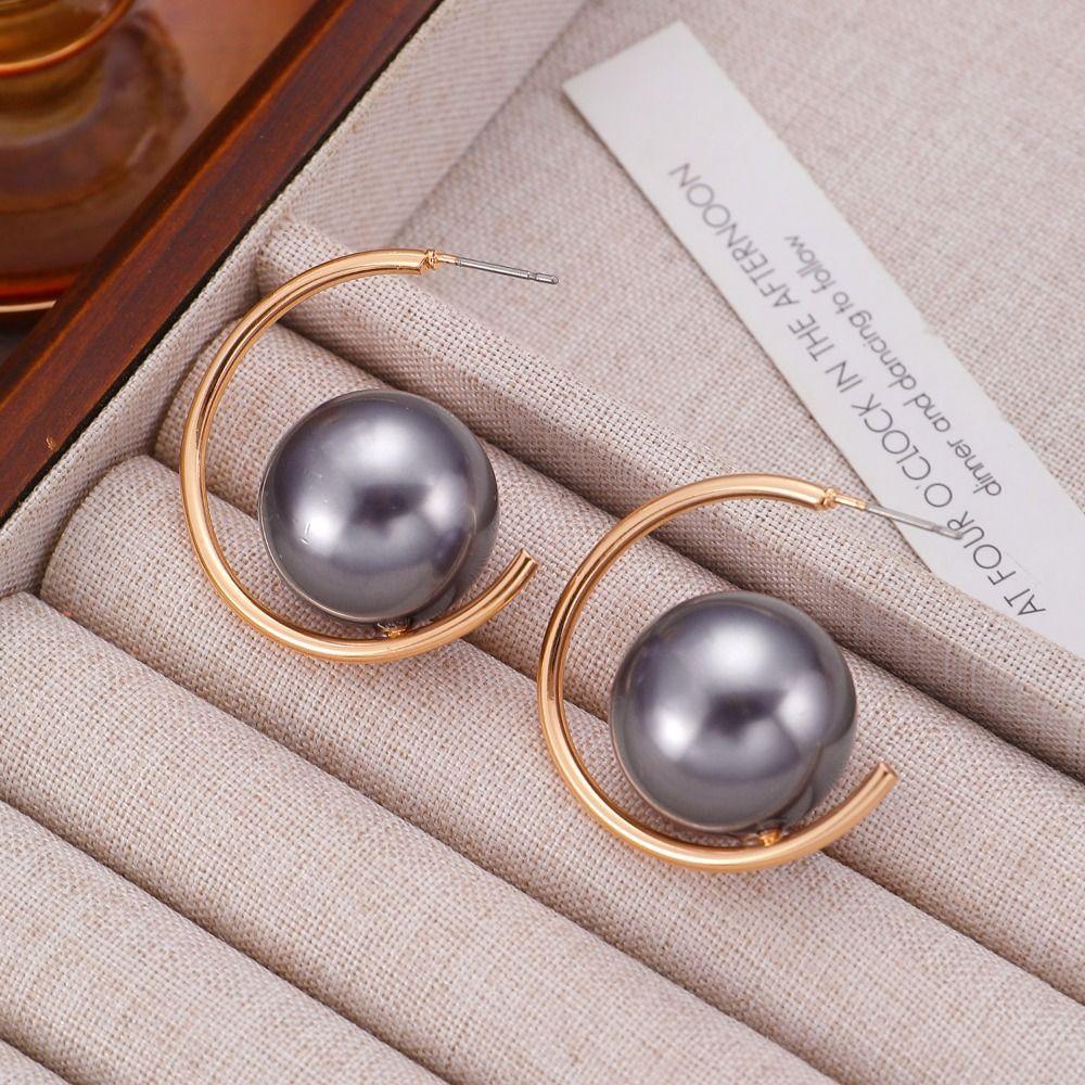 Übertriebene Geometrische Imitationsperlen Ohrringe Imitationsperle+Eisen Hängeohrringe Ohrstecker Geschenke