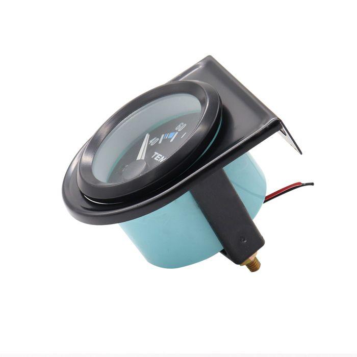 Jauge température eau - AIMOONSA - 52 mm (2") - 40-120°C - Boîtier noir & LED blanche - 12V