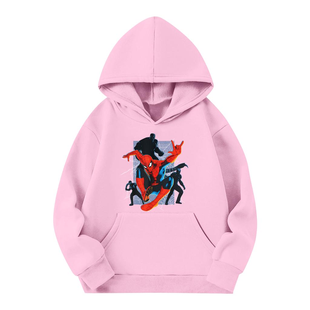 Kids Long Sleeve Pullover Hoodie with Pocket Letter Print Loose Fit Top