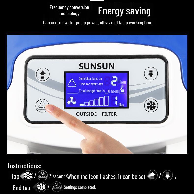 Sensen HW-3000 Variable Frequency External Aquarium Filter for Large Tanks