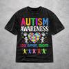 Men Women Harajuku Washed T-shirts Autism Awareness Respect Love Support Print T Shirt Merch Street Tee Shirt