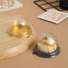 50PCS Mini Clear Dome Cake Containers with Lids Gold Black Base Bakery Pastry Display Box for Muffins Desserts Mooncakes